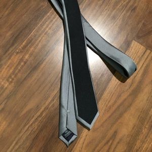 Grey and black skinny tie